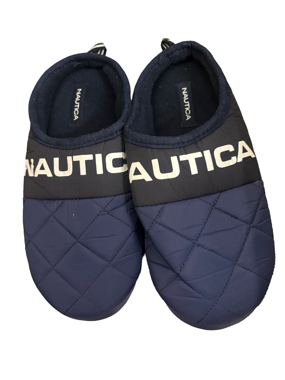 Náutica unisex Navy Quilted Slip-On Comfy Cozy Loungewear Casual Slippers Sz 7/8